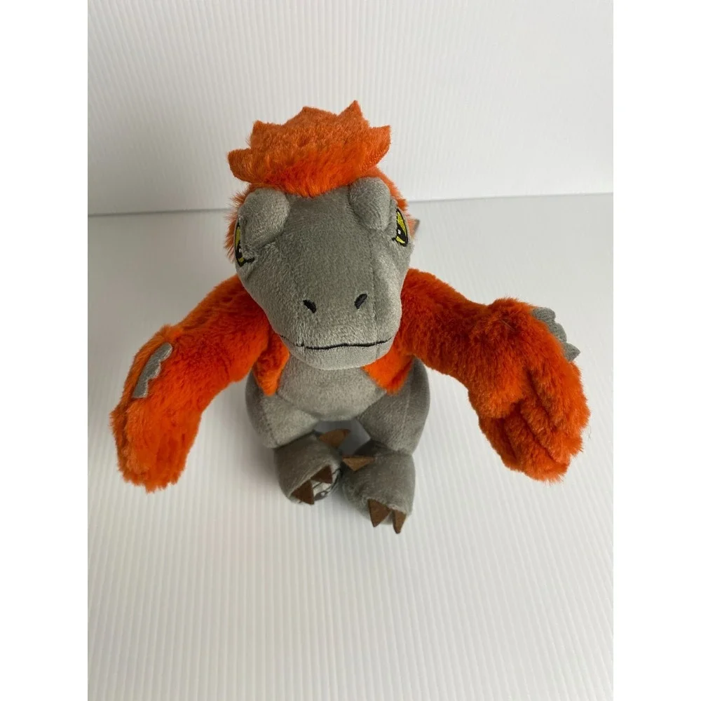 Jurassic World Dominion Raptor Orange Gray Dinosaur Plush 9